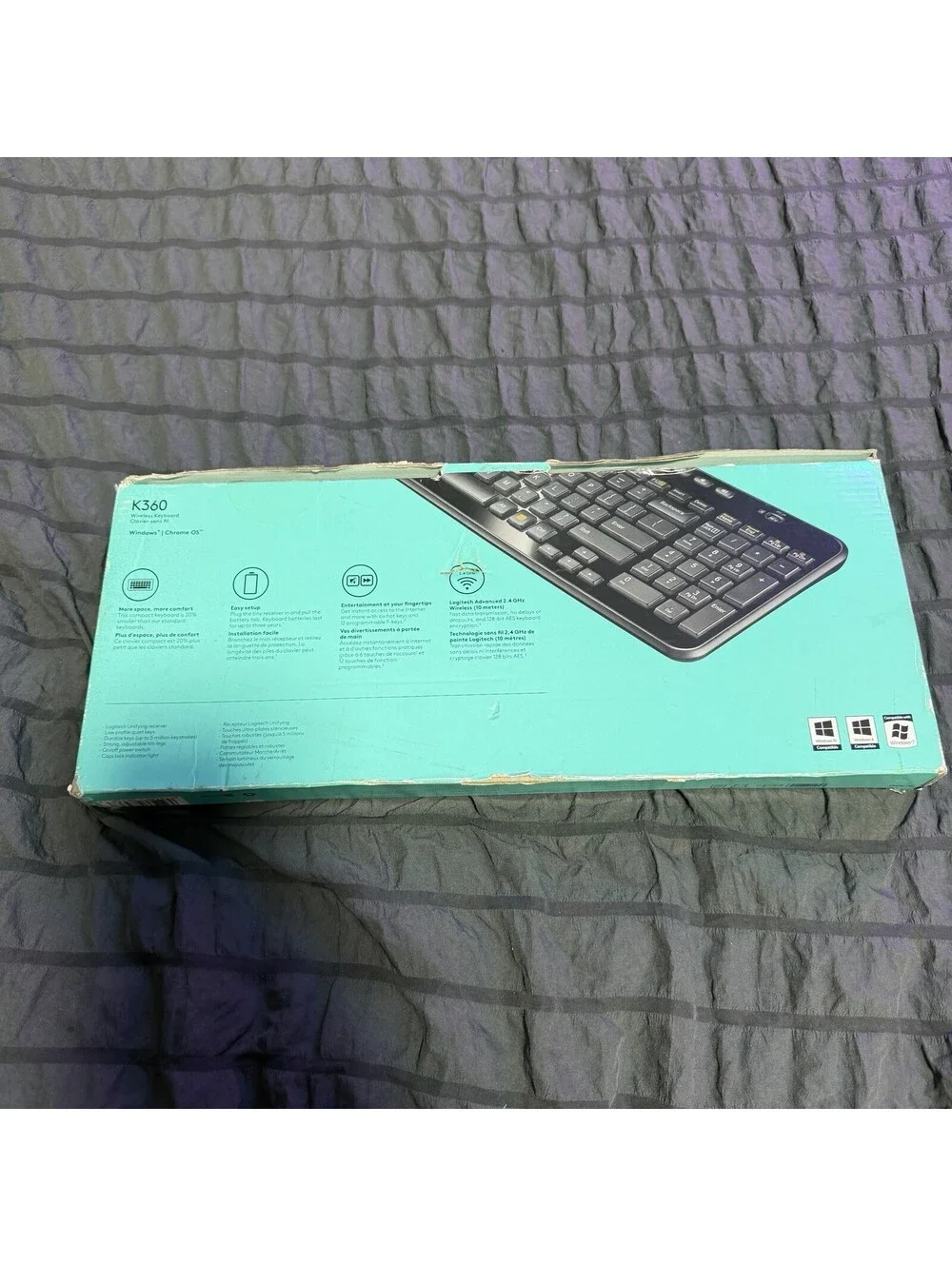 Logitech K360 Y-R0042 Wireless Black Keyboard w USB Receiver